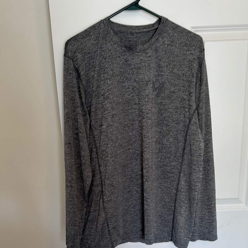Gray Long Sleeve Tee with Soft Knit Fabric